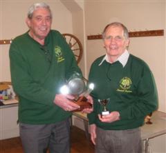 Bert presents Howard Overton with the Bill Alston Trophy for 2008